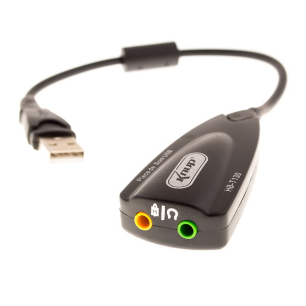 Adaptador Placa de Som USB 2.0 7.1 - HB-T130