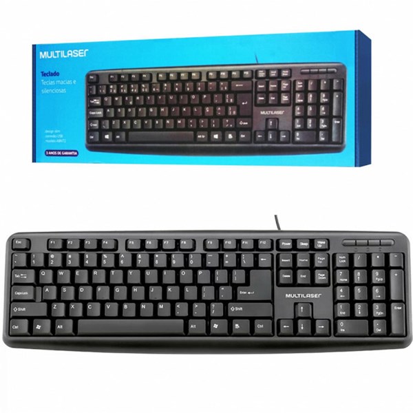 Teclado USB Preto ABNT Multilaser - TC065