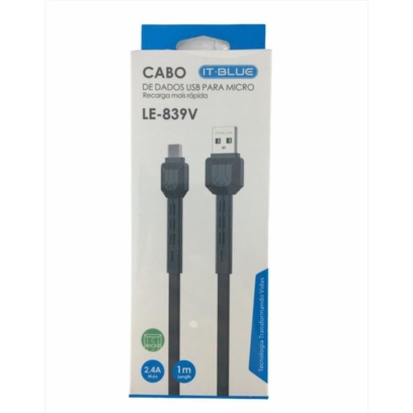 Cabo Celular USB V8 2.4A 1M - LE-839V - It-Blue