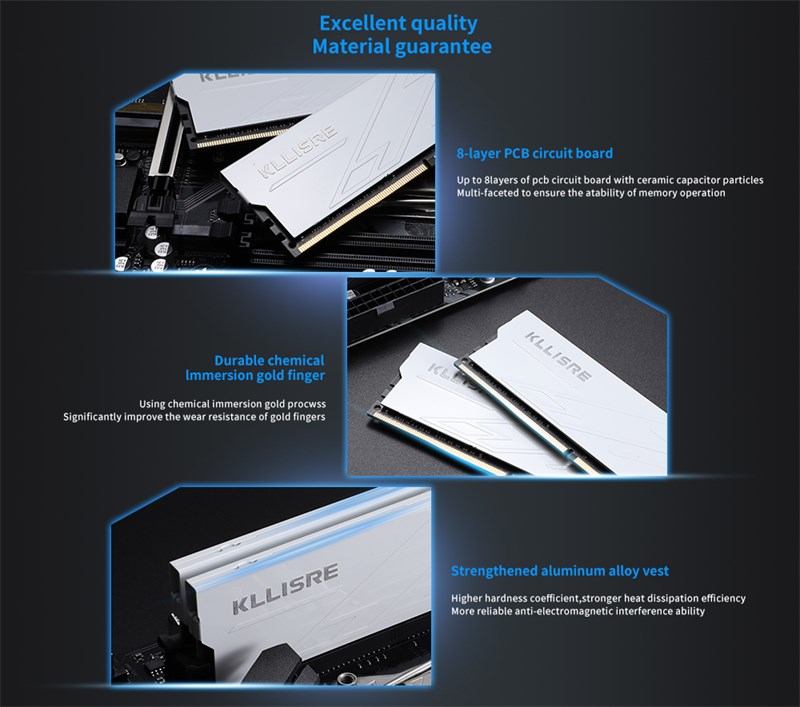 Memória Para PC 4GB DDR4 2400 PC4-19200S CL17 1.2V - Com Dissipador - Kllisre