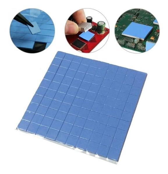 Thermal Pad Dissipador Térmico - Espessura 2mm - Tamanho 1x1cm - 6.0w/mk - Cartela com 100 unidades