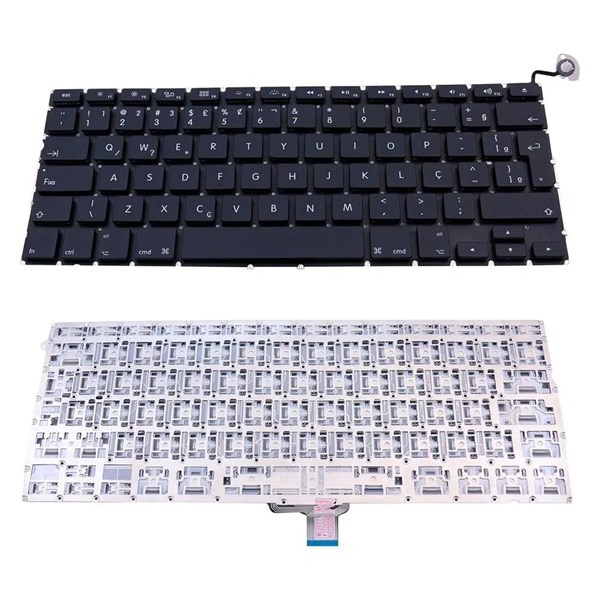 Teclado Para Apple Macbook Pro A1278 13" 2009 2010 2011 2012 2013 2014 - BR Com Ç - Sem Moldura - Preto