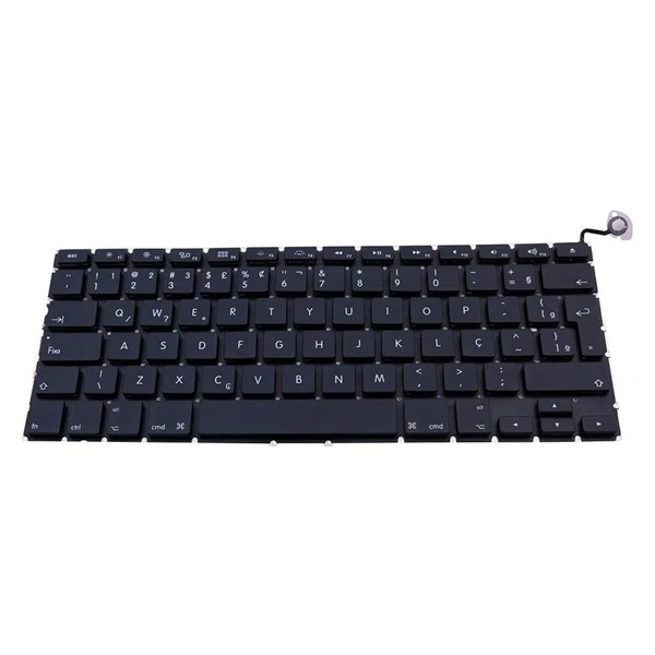 Teclado Para Apple Macbook Pro A1278 13" 2009 2010 2011 2012 2013 2014 - BR Com Ç - Sem Moldura - Preto