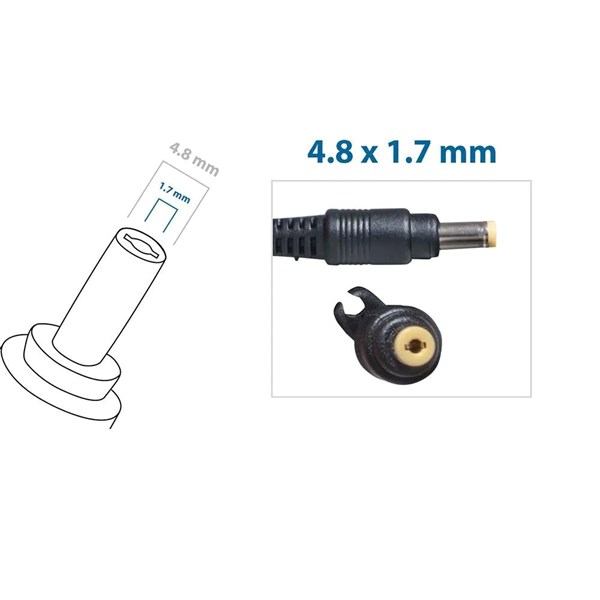 Fonte Carregador HP 18.5V 3.5A 65W - 4.8x1.7mm - Logo HP