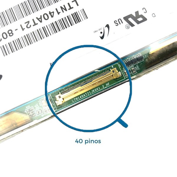 Tela 14" Led Ultraslim 40 Pinos 1366x768 - Fixação Superior e Inferior - Fosca - LTN140AT21 LTN140AT21-001 LTN140AT17-801 LTN140AT21-802 LTN140AT21-806 - Tela Samsung