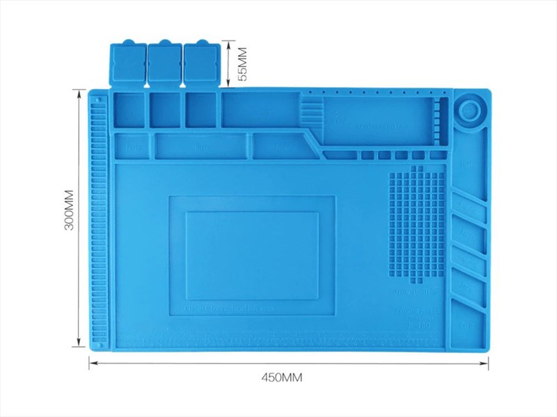 Manta Antiestática Silicone Com Porta Objetos 45x30cm - Estação de trabalho - KP-AA018