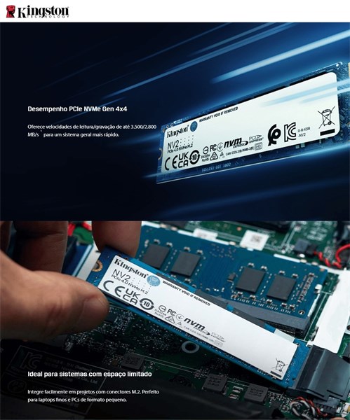 SSD 500GB M.2 NVMe NV2 - Kingston