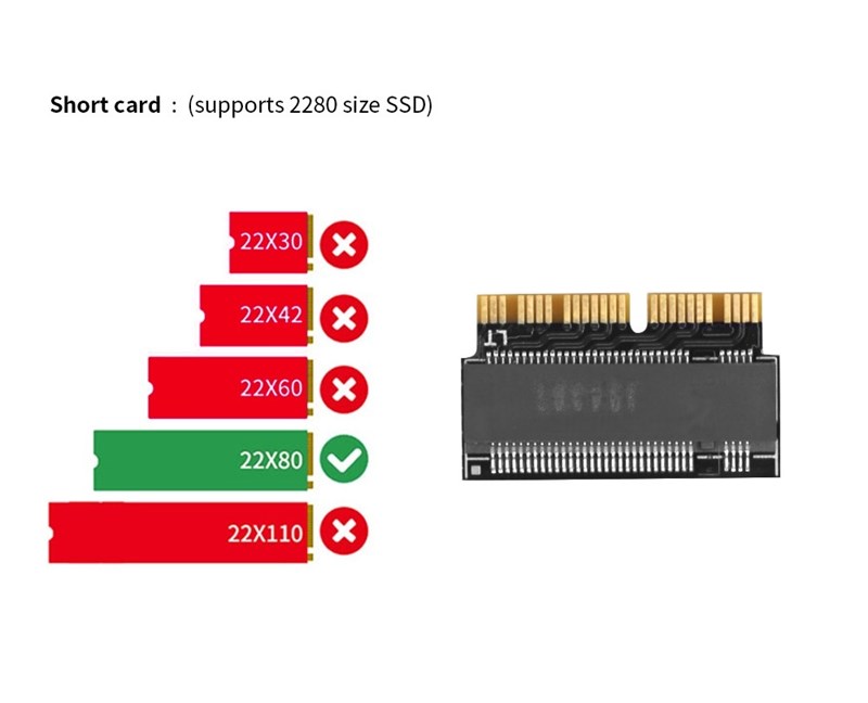 Adaptador SSD M.2 NVMe Para Macbook A1398 A1502 A1465 A1466 2013 2014 2015 2016 2017 iMac A1418 2013 2017 - 12+16 Pinos