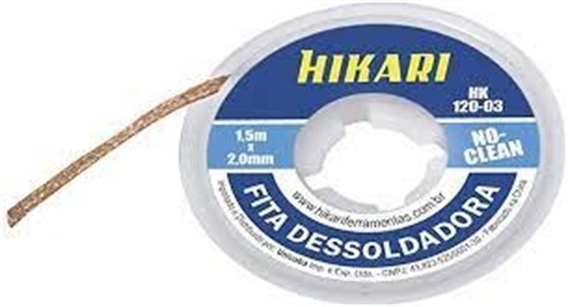 Fita Malha Dessoldadora 2,0mm x 1.5m - Hikari