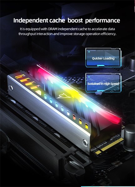SSD 500GB M.2 NVMe NV3000 Com LED RGB - Com Dissipador - Netac
