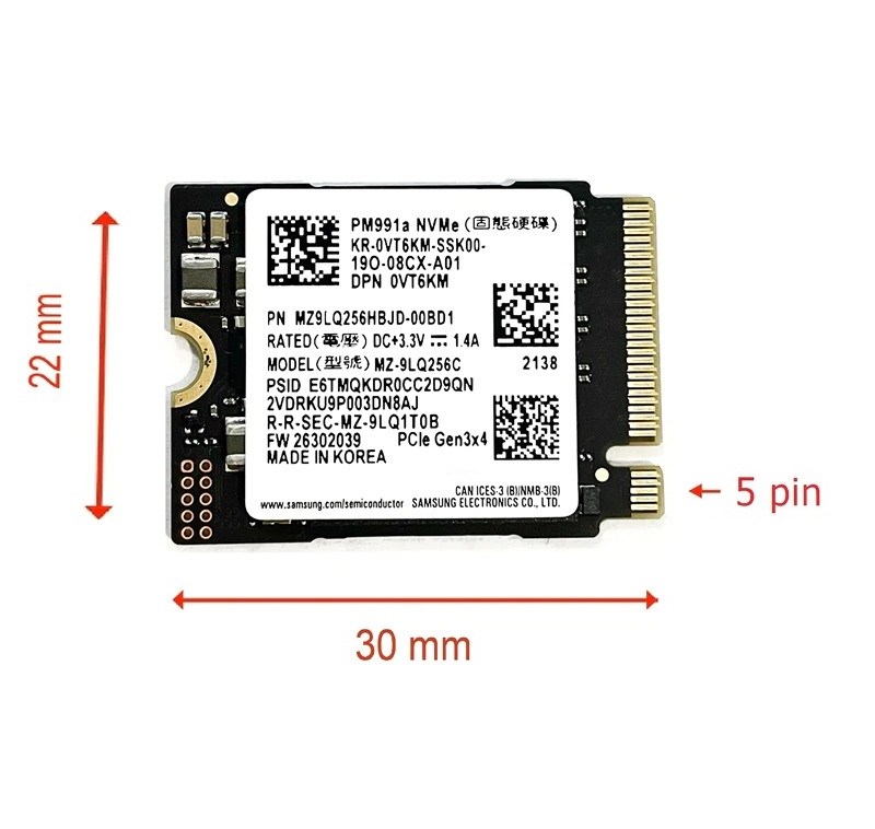 SSD 256GB M.2 NVMe 2230 PM991a - Samsung