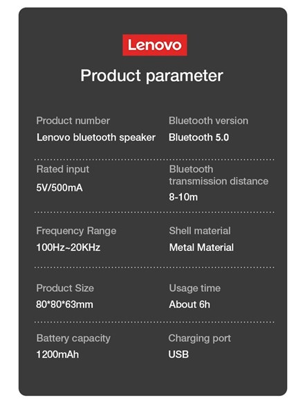 Caixa de Som Bluetooth K3 - Lenovo