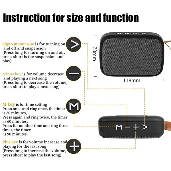 Caixa de Som Bluetooth MG2 - Preta