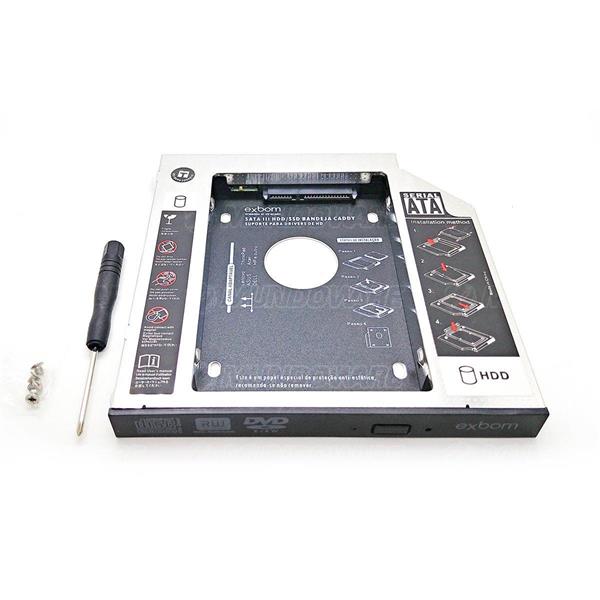 Adaptador Caddy 12.7mm Para HD Ou SSD Notebook Drive DVD - KP-HD009 - Knup
