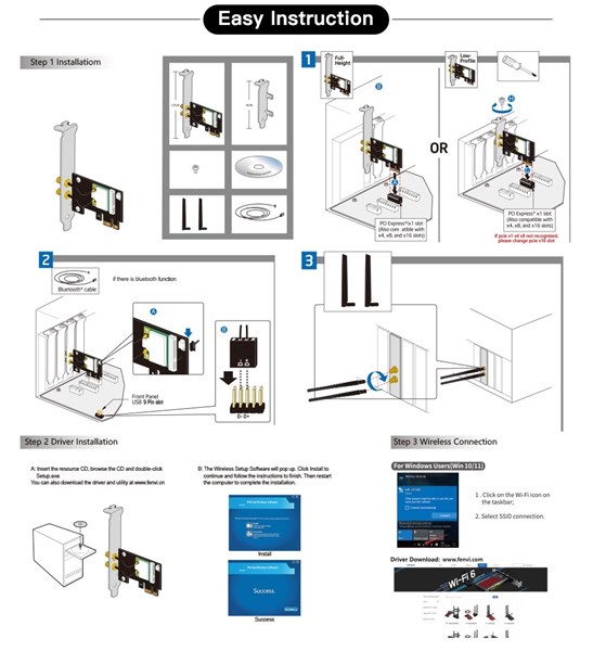 Adaptador Wifi Wireless PCI-e Dual Band 2.4G 5GHz 1200Mbps e Bluetooth 4.0