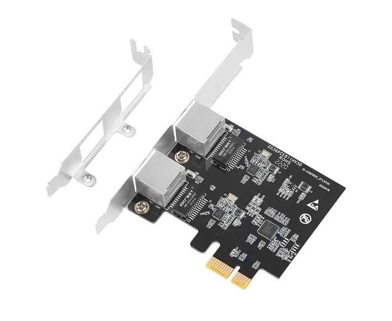 Placa de Rede PCIe Dual 2 Portas GigaLan RJ45 - 10/100/1000Mbps - F2722EG - FlexPort