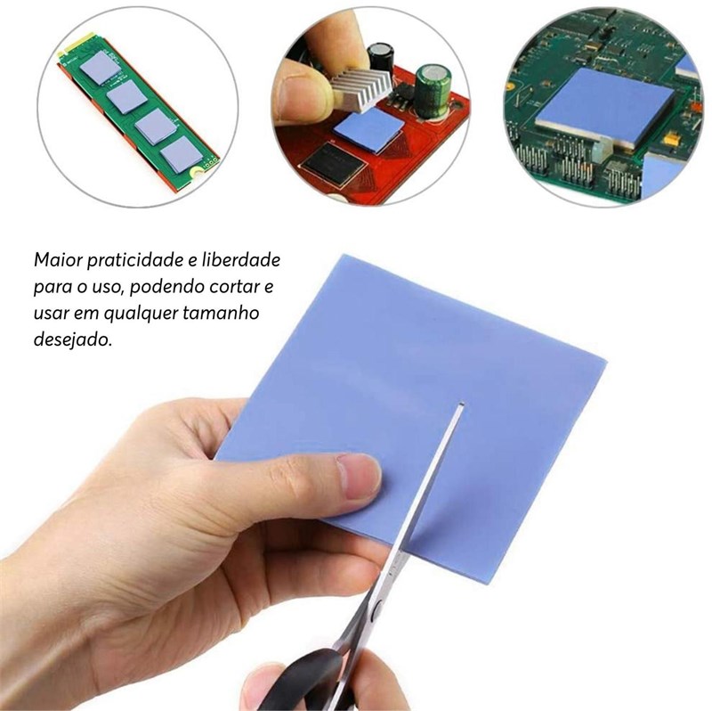 Thermal Pad Dissipador Térmico TS PAD 12,8 W/mK - Espessura 0,5mm - Tamanho 100x100mm - Implastec