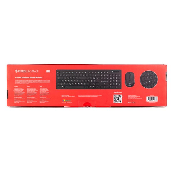 Combo Teclado + Mouse Sem Fio - KE-KM558V1 - Kross Elegance