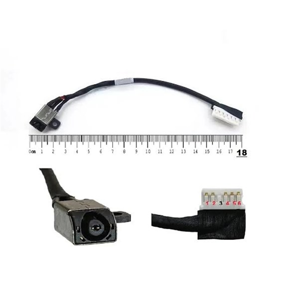 Conector Dc Jack Para Notebook Dell Inspiron 15 5565 5567 17 5765 17 5767 P75F DCPJ935 DCPJ890 - 4.5x3.0mm - Com Cabo