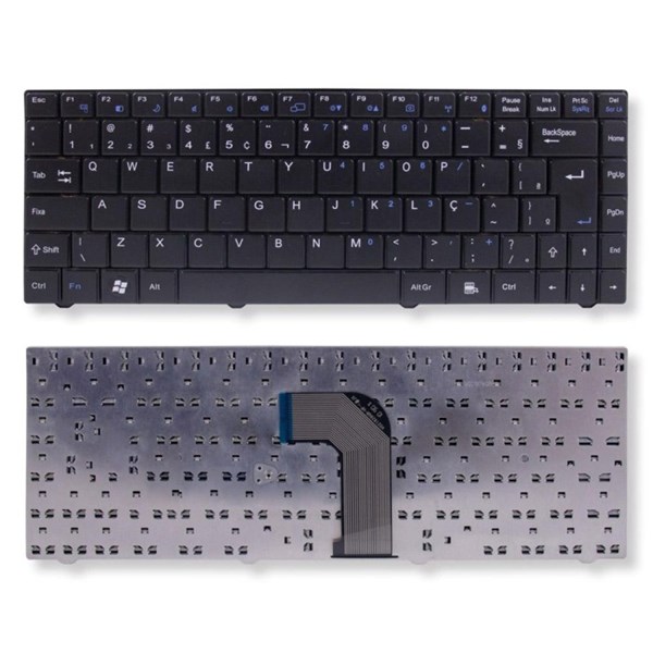 Teclado Para Notebook Positivo Premium Sim+ 7380 7450 7880 N8080 N8110 N8085 N8510 N8530 N8570 N8575 N8930 MP-09P88PA-36025 - Wifi F11 - Bluetooh F12 - Preto