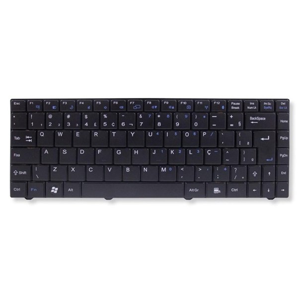 Teclado Para Notebook Positivo Premium Sim+ 7380 7450 7880 N8080 N8110 N8085 N8510 N8530 N8570 N8575 N8930 MP-09P88PA-36025 - Wifi F11 - Bluetooh F12 - Preto