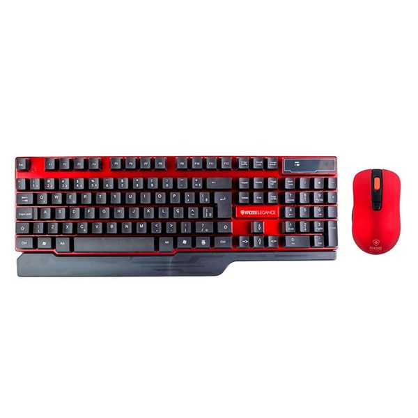 Combo Teclado e Mouse Sem Fio - Preto/Vermelho - KE-KM553V1 2 -  Kross Elegance