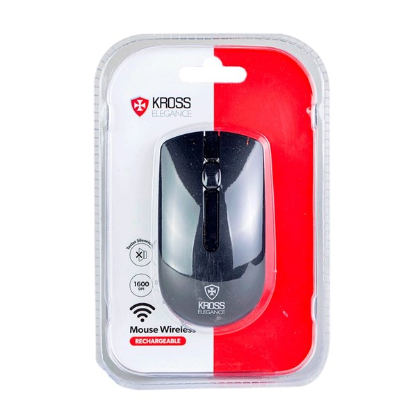 Mouse Sem Fio 1600DPI - Recarregável - Preto - KE-M305 - Kross Elegance