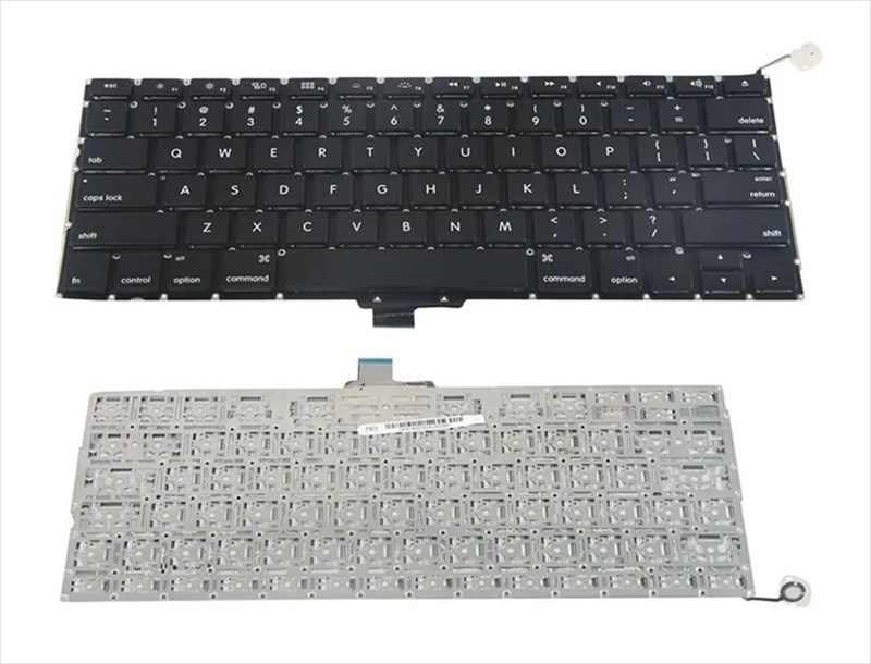 Teclado Para Apple Macbook Pro A1278 13" 2009 2010 2011 2012 2013 2014 - US Inglês - Sem Moldura - Preto - TC500
