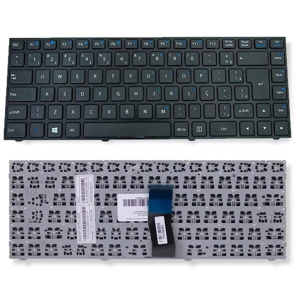 Teclado Para Notebook Positivo Premium XS3210 XS4005 XS4200 XS4210 XS7010 XS7410 XS7210 XS8210 XS8320 Philco 14M MP-12R78PA-43022 6-80-W9400-331-1P - Com Moldura Preta