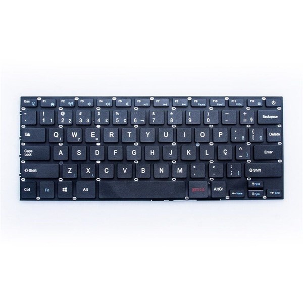 ​​​​​​​Teclado Para Notebook Multilaser Legacy PC250 PC260 PC310 PC311 - Wifi F2 - Tecla Power - Tecla Netflix - Sem Moldura - TC1103