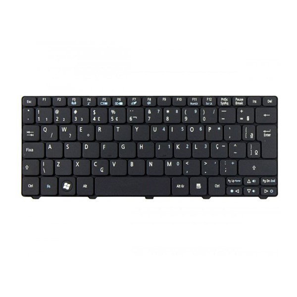 Teclado Para Netbook Acer Aspire One D255 D257 D260 D270 521 532H 533 NAV51 NAV50 NAV70 PAV70 ZH9 eMachines 350 eM350 355 eM355 - Wifi F3 - Preto