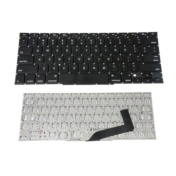 Teclado Para Apple Macbook Pro A1398 15.4" Retina ME294 ME664 ME665 MC975 MC976 MD294 MD831 MJLT2BZ/A - US Inglês - Sem Moldura