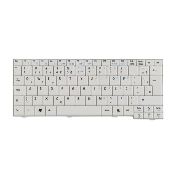 Teclado Para Netbook Acer Aspire One A110 A150 D150 D250 P531H 531 571 KAV60 ZG5 eMachines EM250 PK1306F0160 PK1306F0200 - Branco - TC294