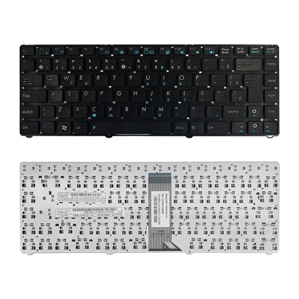 Teclado Para Netbook Asus EeePC 1201 1201HA 1201N 1201NL 1201T 1215 1215B 1215BT 1215P 1215N 1215T MP-10B96C0-528 MP-10B96PA-920 0KNA-292BR01 - Sem Moldura - Preto - TC241