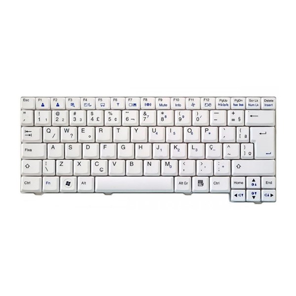 Teclado Para Netbook LG X120 X120L X120G X13 X130 UL1 AEUL1600010 AEW72909206 MP-08J76PA-920 - Branco
