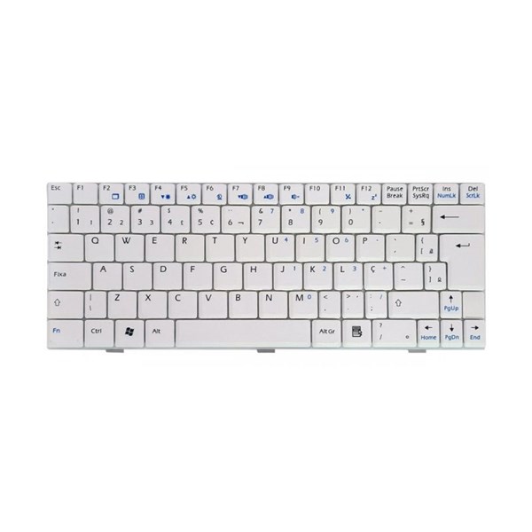 Teclado Para Netbook Positivo Mobo 1000 1050 1055 1070 1080 1090 2050 Msi Wind U90 U100 U110 U115 U120 V022322AK3 - Branco