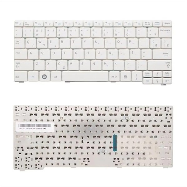 Teclado Para Netbook Samsung Samsung N128 N145 N140 N143 N148 N150 NP150 NP145 NP148 Plus NB20 NB30 - Branco - Branco