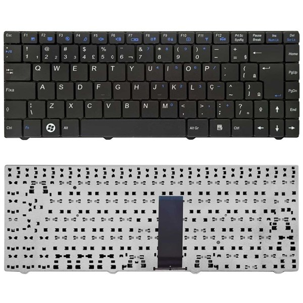 Teclado Para Notebook Philco 14D 14H Positivo Sim 6165 6175 N150 SIM+ 6080 6165 6175 6210 6240 6280 6630 7055 Intelbras I300 I330 Itautec A7420 W7425 Megaware 4129 H-Buster 1403 CCE Titan 123s Clevo W ...