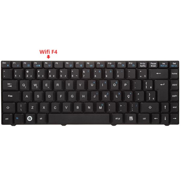 Teclado Para Notebook Philco 14A PHN14A PHN14A2 PHN 14611 14651 14A-R223 14A2-P223 14A3 14AP223LM 14AR243 82R-14A001-4211 MP-05698PA-F51 MP-09P88PA-F511 - Wifi F4
