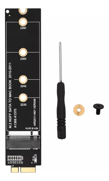 Adaptador SSD M.2 SATA NGFF Para Macbook Air A1369 A1370 AIR2011 2010 2011 - 6+12 Pinos
