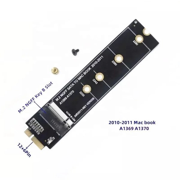 Adaptador SSD M.2 SATA NGFF Para Macbook Air A1369 A1370 AIR2011 2010 2011 - 6+12 Pinos