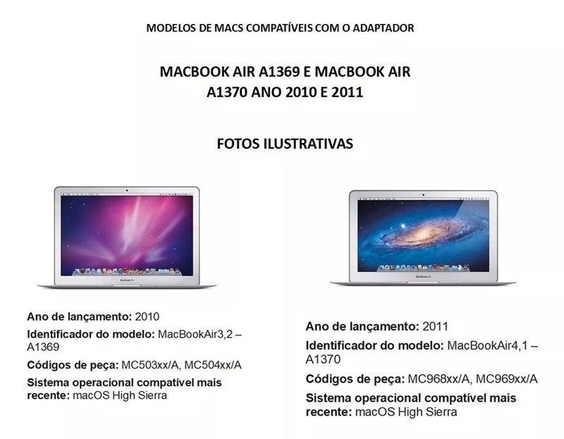 Adaptador SSD M.2 SATA NGFF Para Macbook Air A1369 A1370 AIR2011 2010 2011 - 6+12 Pinos