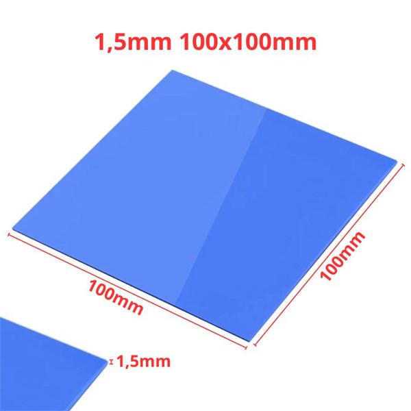 Thermal Pad Dissipador Térmico TS PAD 12,8 W/mK - Espessura 1,5mm - Tamanho 100x100mm - Implastec