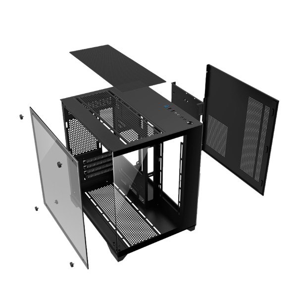 Gabinete Gamer Preto - Com 4 Fans Inclusos - GB1790 - Sem Fonte - Tamanho 350x270x350mm - Hayom