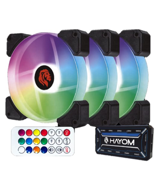 Kit 3 Fans Coolers 12x12cm - Com Controlador e Controle Remoto - FC1306
