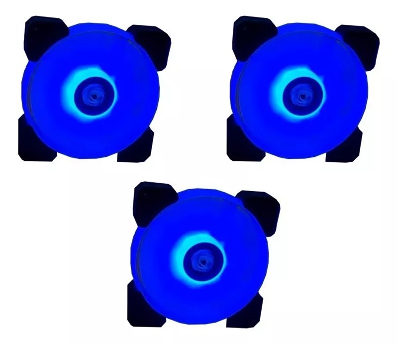 Kit 3 Fans Coolers 12x12cm - Com Controlador e Controle Remoto - FC1306