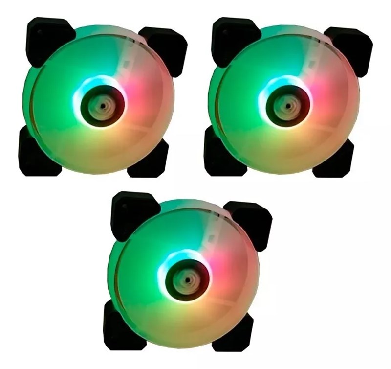Kit 3 Fans Coolers 12x12cm - Com Controlador e Controle Remoto - FC1306