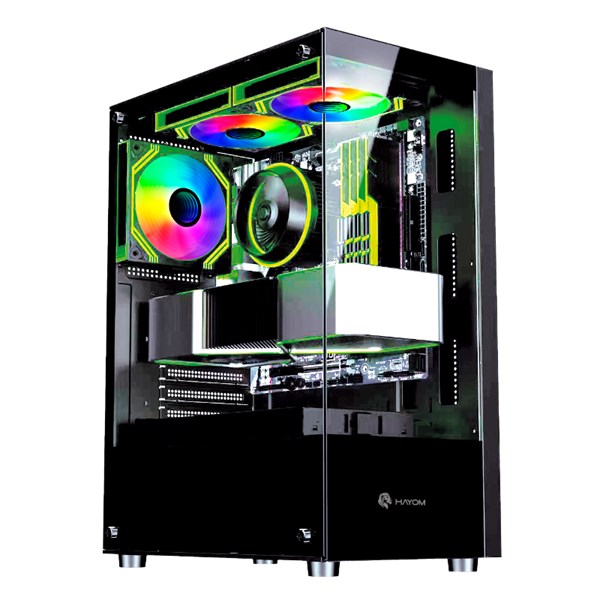 Gabinete Gamer Preto - Com 3 Fans Inclusos - GB1792 - Sem Fonte - Tamanho 310x192x447mm - Hayom
