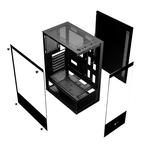 Gabinete Gamer Preto - Com 3 Fans Inclusos - GB1792 - Sem Fonte - Tamanho 310x192x447mm - Hayom