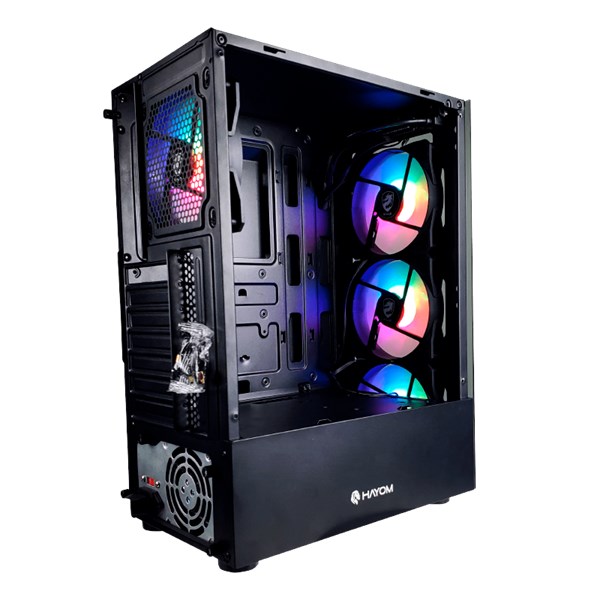 Gabinete Gamer Preto - Com 4 Fans Inclusos - GB1749 - Sem Fonte - Tamanho 330x180x425mm - Hayom